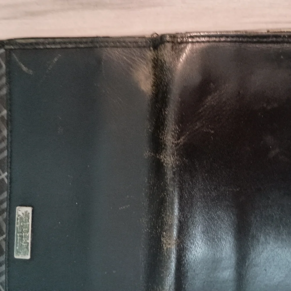 Burberry Long Wallet Nova Check Black Plate Logo Men Women